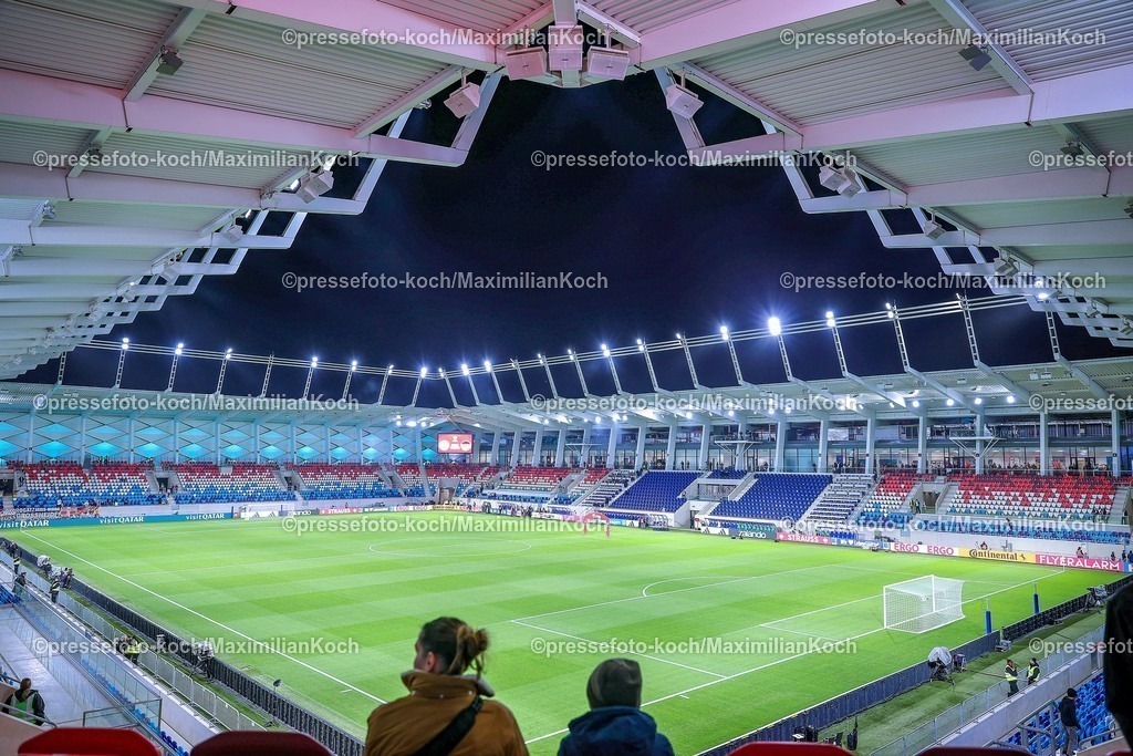 DFB14112501003 | 14.11.2025, Fußball, Länderspiel, WM-Qualifikation Europa, Deutschland - Luxemburg, Stade de Luxembourg (Croix de Gasperich, Luxemburg), 9. Spieltag, Saison 2025 2026: Innenansicht leerss Stadion Spielfeld Übersicht Übersichtsfoto Stadioninnenansicht Regulations prohibit any use of photographs as image sequences and or quasi-video.