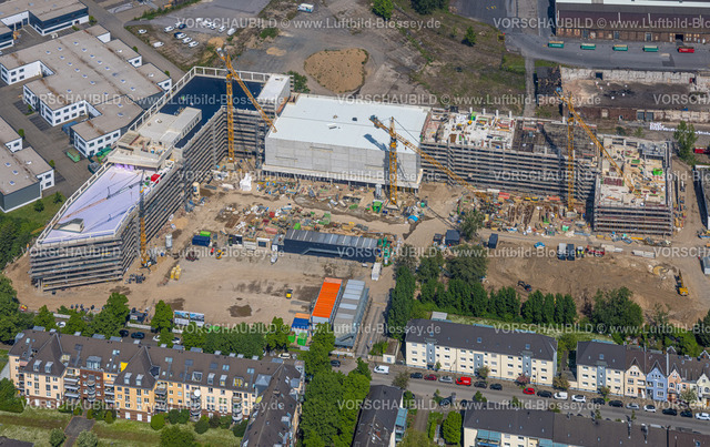 Duesseldorf240501490 | Luftbild, Baustelle mit Neubau Schule Schloß-Gymnasium, Benrath, Düsseldorf, Rheinland, Nordrhein-Westfalen, Deutschland