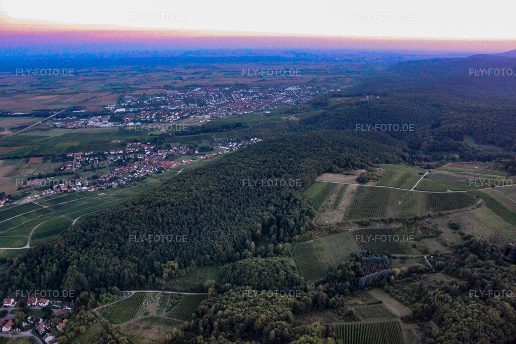 Luftbild: Haardtrand Wolfsteig in Pleisweiler-Oberhofen im Bundesland Rheinland-Pfalz in Deutschland. Foto: IMG_21309.jpg vom 23.09.2009 durch Werner Riehm/FLY-FOTO.de