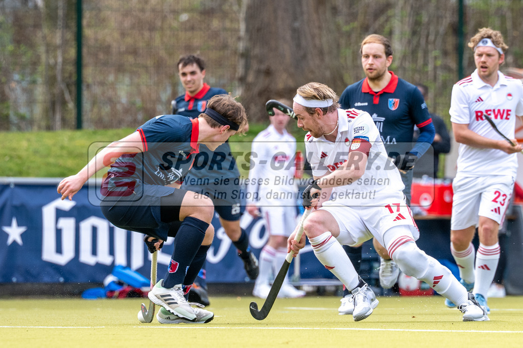 SFE_20250323_0105 | Köln, Deutschland, 23.03.2025:  Hockey 1. Bundesliga Herren Rot-Weiss Köln - Berliner HC im KTHC Stadion Rot-Weiss Köln Tennis and Hockey Club am 23.03.2025 in Köln, Deutschland. (Foto von Stephan Fehrmann)Köln, Germany, 23.03.2025: Hockey 1. Bundesliga Herren Rot-Weiss Köln - Berliner HC in KTHC Stadion Rot-Weiss Köln Tennis and Hockey Club at 23.03.2025 in Köln, Deutschland. (Foto from Stephan Fehrmann)