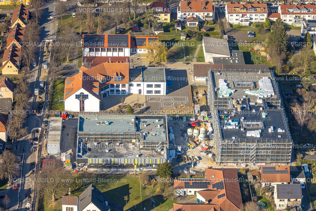 Werl250306212 | Luftbild, Baustelle mit Umbau und Erweiterung Petri Grundschule, Werl, Soester Börde, Nordrhein-Westfalen, Deutschland