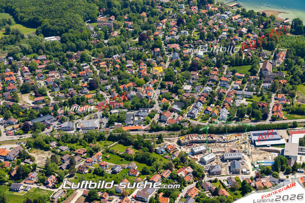 Aktuelles Luftbild von  Schondorf am Ammersee - Die Luftaufnahme wurde 2021 mittels UL-Flugzeug erstellt ( keine Drohne ) - hochauflösende Kamera-Systeme von  Canon -Beste Qualität - Für grossformatige Ausdrucke geeignet. Die Geschenkidee !