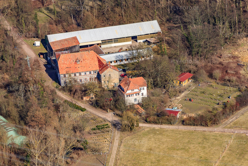 Luftbild: Wanzheimer Mühle in Rheinzabern im Bundesland Rheinland-Pfalz in Deutschland. Foto: IMG_48900.jpg vom 09.03.2012 durch Werner Riehm/FLY-FOTO.de