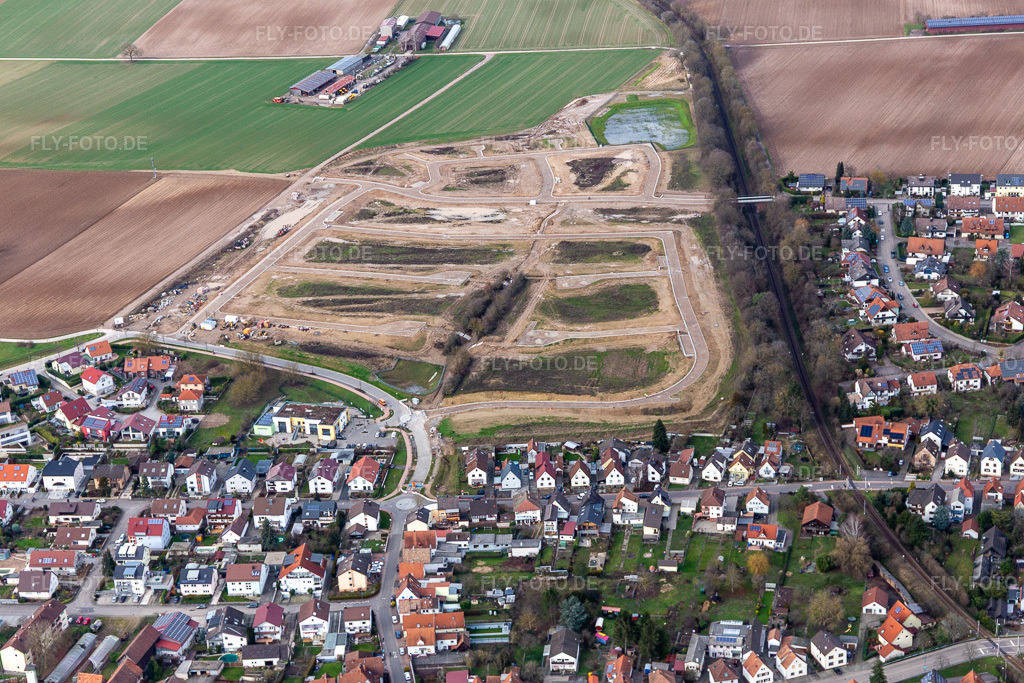 Luftbild: Baugebiet K2 in Kandel im Bundesland Rheinland-Pfalz in Deutschland. Foto: IMG_124303.jpg vom 04.02.2021 durch Werner Riehm/FLY-FOTO.de