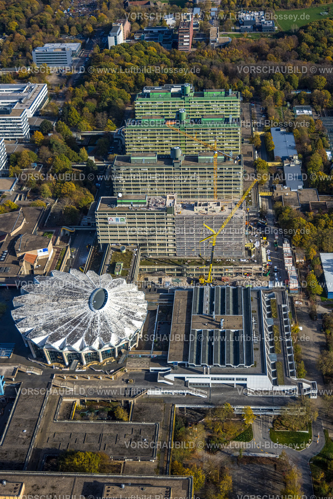 Bochum221100599 | Luftbild, RUB Ruhr-Universität Bochum, Audimax Hörsaal, Baustelle, Querenburg, Bochum, Ruhrgebiet, Nordrhein-Westfalen, Deutschland