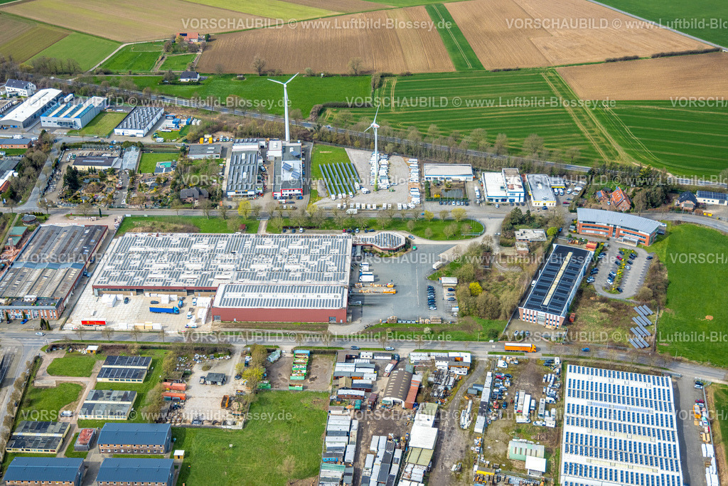 Rees230300721 | Luftbild, Gewerbegebiet Empeler Straße, Rees, Niederrhein, Nordrhein-Westfalen, Deutschland