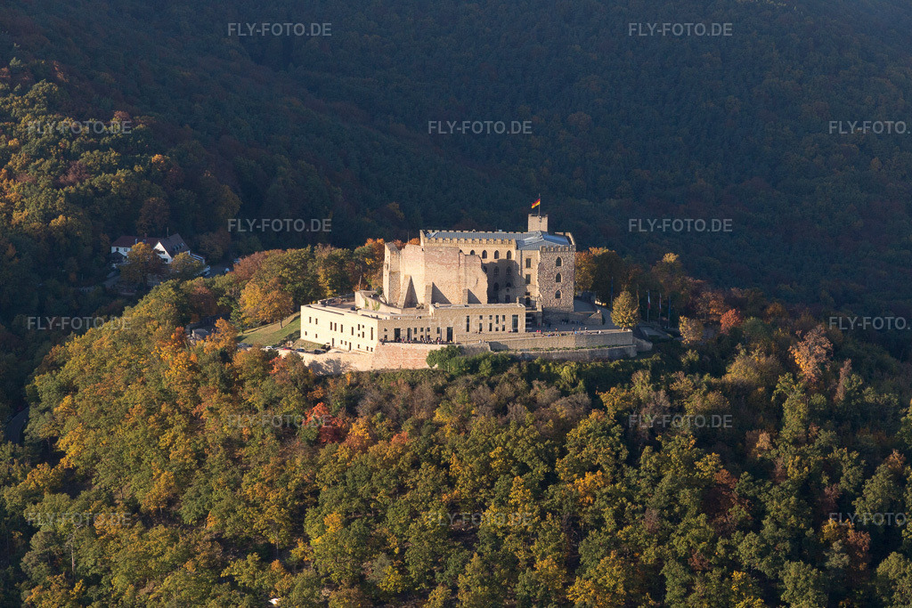 Luftbild: Hambacher Schloß im Ortsteil Diedesfeld in Neustadt im Bundesland Rheinland-Pfalz in Deutschland. Foto: IMG_095621.jpg vom 30.10.2016 durch Werner Riehm/FLY-FOTO.de