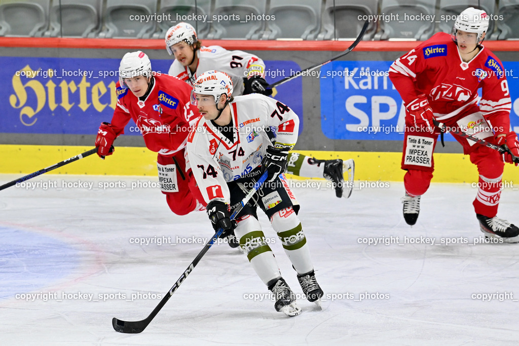 EC KAC Future Team vs. Rittner Buam 16.11.202 | #74 Coatta Max, #22 Waschnig Lukas, #94 Siftar Anze