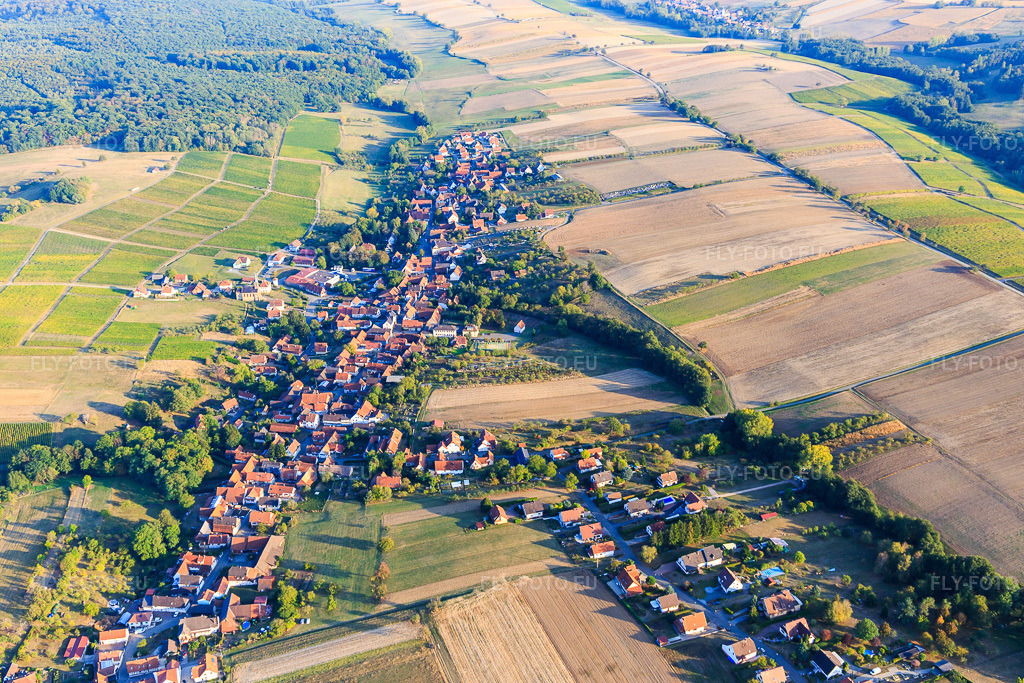 Vue aérienne: Vue de la ville depuis le nord-ouest à Cleebourg dans le département Bas Rhin, France – .Photo: IMG_123243.jpg prise le 30/09/2020 par Werner Riehm/FLY-FOTO.eu – Résolution de l'original: 5472 x 3648 px