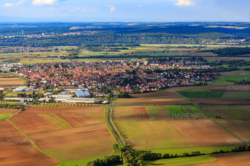 Luftbild: Ortsansicht in Gochsheim im Bundesland Bayern in Deutschland. Foto: IMG_073860.jpg vom 27.09.2014 durch Werner Riehm/FLY-FOTO.de