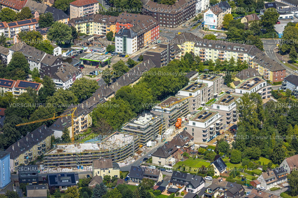 Herne230802511 | Luftbild, Baustelle mit Neubau Wohnhäuser Am Westbach, Herne-Süd, Herne, Ruhrgebiet, Nordrhein-Westfalen, Deutschland