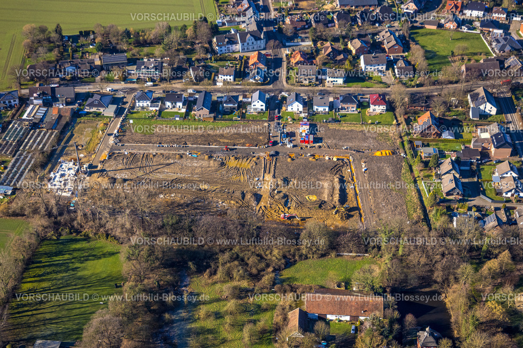 Luenen230203775 | Luftbild, Wohnen Am Spieker, Baustelle und Neubau In der Heide, Niederaden, Lünen, Ruhrgebiet, Nordrhein-Westfalen, Deutschland