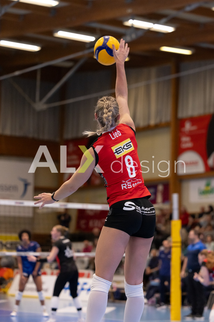 Volleyball I Frauen I Saison 2025-2026 I Volleyball NLA | Women I 1/2 Finals I  VC Kanti Schaffhausen - Sm'Aesch Pfeffingen I 18.03.2026 | 8 Lina-Marie Lieb (DE) (VC Kanti Schaffhausen) – Aussen - Realisiert mit Pictrs.com