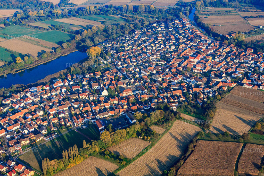 Luftbild: Wörtherstr in Neuburg am Rhein im Bundesland Rheinland-Pfalz in Deutschland. Foto: IMG_46029.jpg vom 23.10.2011 durch Werner Riehm/FLY-FOTO.de
