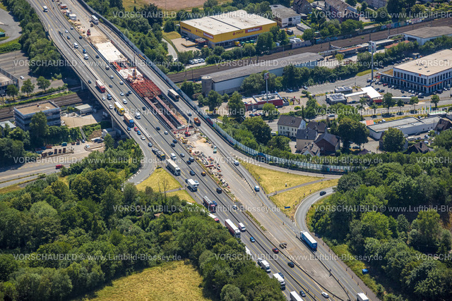 Schwelm230708790 | Luftbild, Baustelle Autobahn A1, Anschlussstelle Wuppertal-Langerfeld, Loh, Schwelm, Ruhrgebiet, Nordrhein-Westfalen, Deutschland