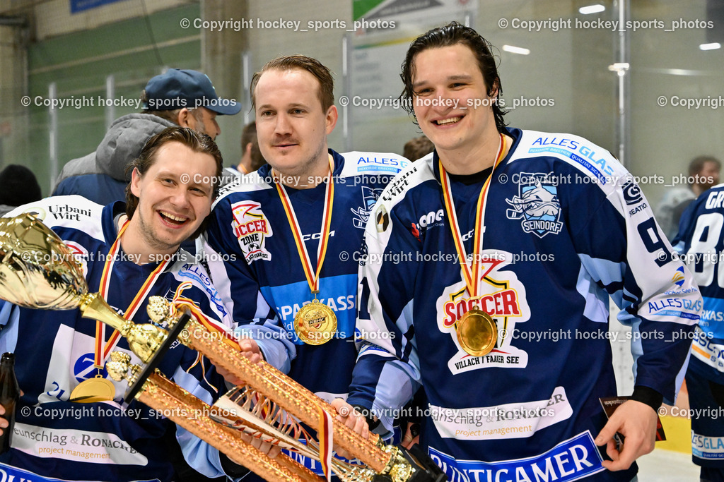 ESC Steindorf vs. EHC Althofen 8.3.2024 | ESC Steindorf vs. EHC Althofen 8.3.2024, ESC Steindorf vs. EHC Althofen Meisterfeier am 08.03.2024 in Steindorf (Ossiachersee Halle), Austria, (Photo by Bernd Stefan)