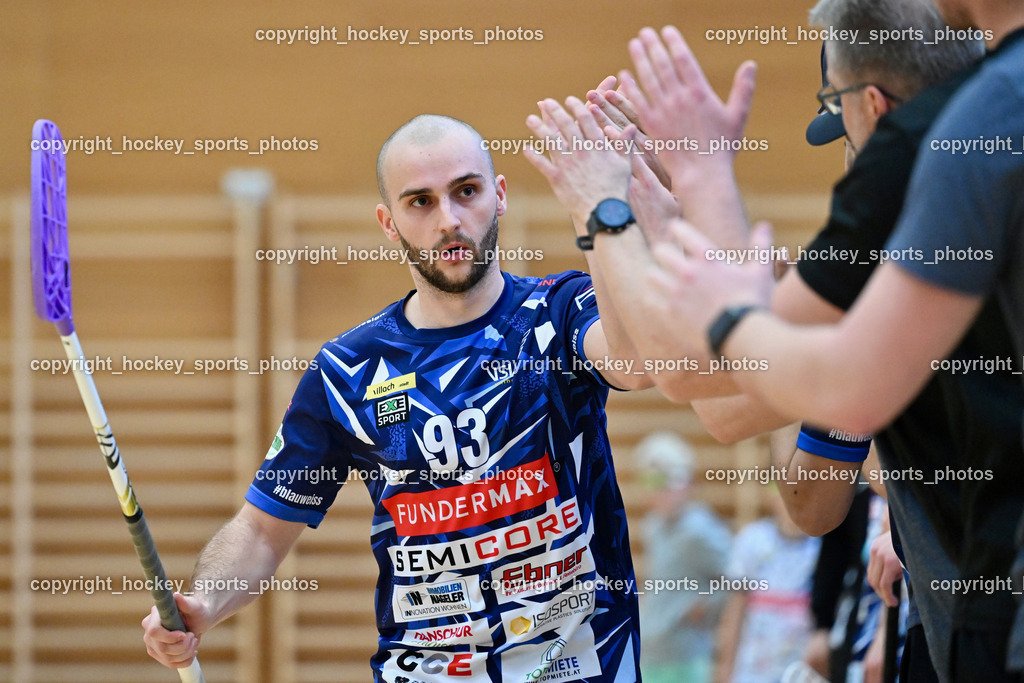 VSV Unihockey vs. Wiener Floorballferein 6.4.2024 | #93 Laurin Illing VSV Unihockey, VSV Unihockey vs. Wiener Floorballferein 6.4.2024, VSV Unihockey vs. Wiener Floorballferein  am 06.04.2024 in Villach (Ballspielhalle St. Martin), Austria, (Photo by Bernd Stefan)