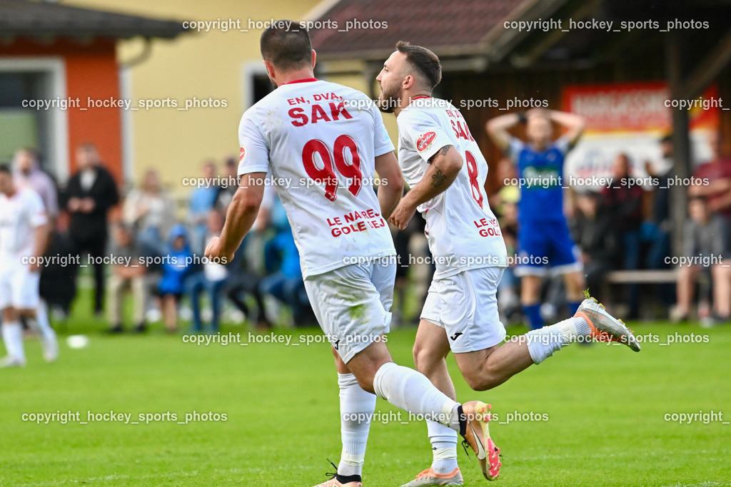 SV Dellach Gail vs. SAK 29.5.2023 | Jubel SAK Mannschaft, #99 Uros Palibrk, #8 Kristjan Sredojevic
