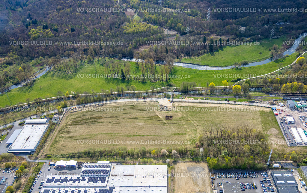 Arnsberg260402698 | Luftbild, Gewerbegebiet Niedereimerfeld mit Freifläche und Wiesenfläche, Niedereimer, Arnsberg, Sauerland, Nordrhein-Westfalen, Deutschland