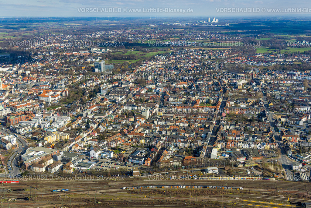 Hamm230215674 | Luftbild, Rangierbahnhof Hamm, Blick zur City, Mitte, Hamm, Ruhrgebiet, Nordrhein-Westfalen, Deutschland