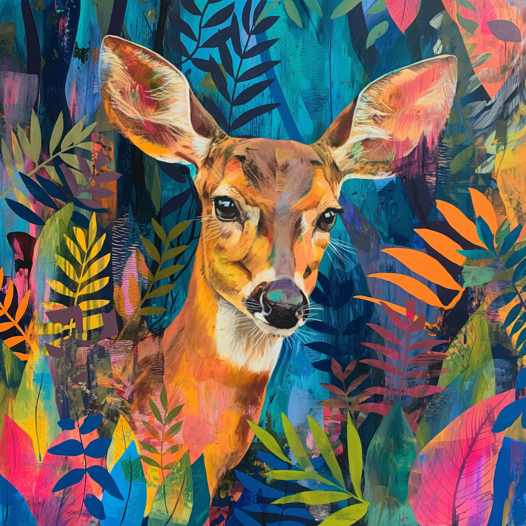 2407047 - Scheues Reh | Ein Reh im Stil eines modernen Gemäldes als hochwertiger Kunstdruck. Für Preise, Größen- und Materialauswahl klicken Sie bitte auf "Bestellen.