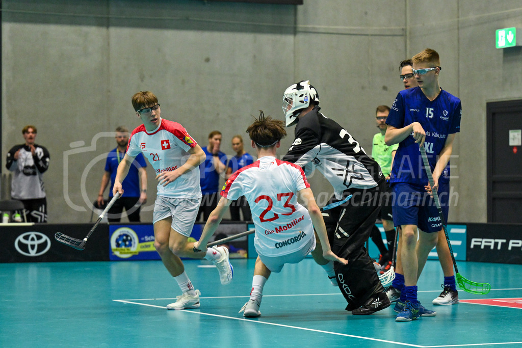 Switzerland U19 vs Finland U19 - 3. February 2024 | Switzerland U19 vs Finland U19
U19 Men International Matches in Switzerland
GoEasy Arena, Siggenthal Station
Finland goalkeeper #35 Jonni Ohvo pushing away Switzerland forward #23 Nino Bühler and gets a 2 minutes penalty.
Credit: Markus Aeschimann | <a href="https://www.markus-aeschimann.ch">Sportfotografie Markus Aeschimann</a> | <a href="https://www.instagram.com/sportfotografie.aeschimann">@sportfotografie.aeschimann</a> - Realisiert mit Pictrs.com