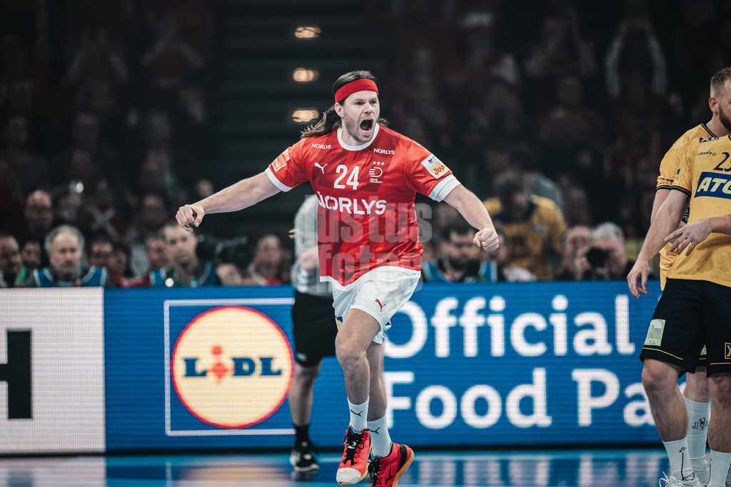Handball | Herren | EHF EURO 2024 | European Championshop Men 2024 Final Tournament | Dänemark vs. Schweden | 19.01.2024 | Mikkel Hansen (#24, Dänemark, DEN) jubelt