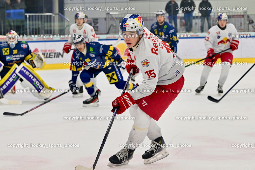 RED BULL HOCKEY JUNIORS vs. EK DIE ZELLER EISBÄREN | #15 Gesson Adrian RED BULL HOCKEY JUNIORS, RED BULL HOCKEY JUNIORS vs. EK DIE ZELLER EISBÄREN, RED BULL HOCKEY JUNIORS vs. EK DIE ZELLER EISBÄREN am 14.01.2025 in Salzburg (Eisarena Salzburg), Austria, (Photo by Bernd Stefan)
