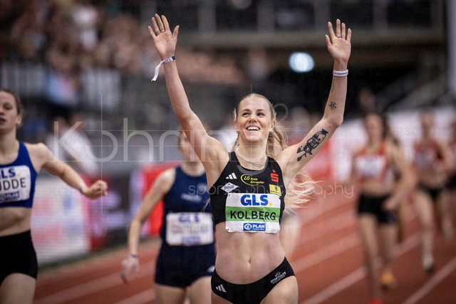 Deutsche Leichtathletik-Hallenmeisterschaften; Dortmund, 01.03.2026 | Majtie Kolberg (LG Kreis Ahrweiler) gewinnt die 1500m und ist Deutscher Hallenmeister; Deutsche Leichtathletik-Hallenmeisterschaften am 01.03.2026 in der Helmut-Körnig-Halle in Dortmund. 
