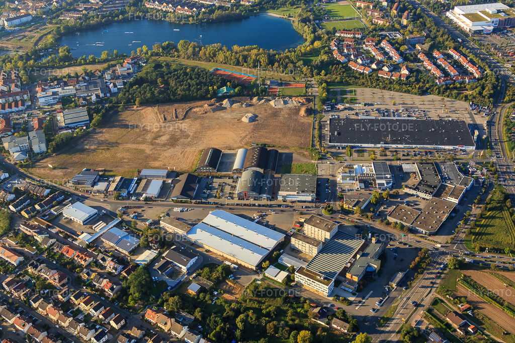 Luftbild: Gewerbegebiet Schütte-Lanz-Park in Brühl im Bundesland Baden-Württemberg in Deutschland. Foto: IMG_072998.jpg vom 23.09.2014 durch Werner Riehm/FLY-FOTO.de
