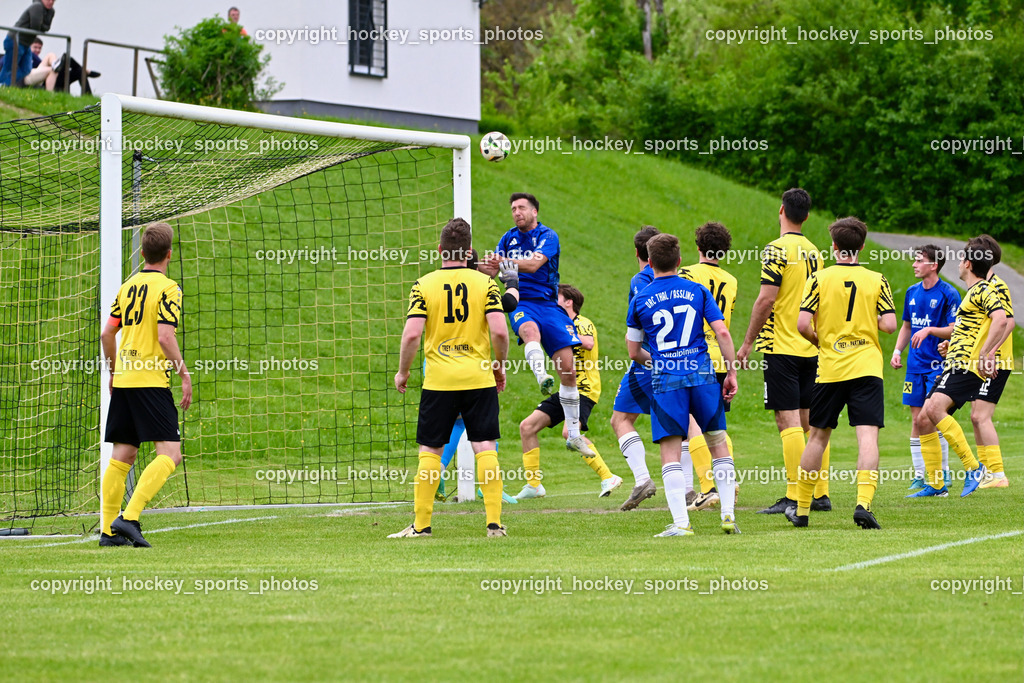 FC Faakersee vs. URC Thal Assling | #23 Roman Adunka FC Faakersee, #13 Marvin Ungerböck FC Faakersee, #8 Patrick Hainzer URC Thal Assling, #27 Dominik Klaus Kofler URC Thal Assling, #7 Felix Michael Bachlechner FC Faakersee, #18 Andreas Unterguggenberger FC Faakersee, FC Faakersee vs. URC Thal Assling, FC Faakersee vs. URC Thal Assling am 04.05.2025 in Finkenstein (Sportplatz Finkenstein), Austria, (Photo by Bernd Stefan)