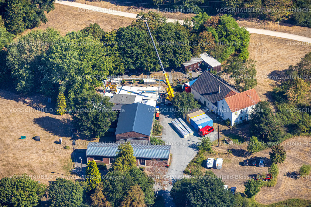 Dinslaken220806580 | Luftbild, Baustelle und Neubau an der Augustastraße, Dinslakener Tafel und Verein Deutsche Schäferhunde, Lohberg, Dinslaken, Ruhrgebiet, Nordrhein-Westfalen, Deutschland