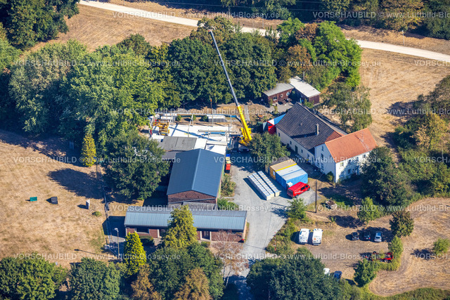 Dinslaken220806580 | Luftbild, Baustelle und Neubau an der Augustastraße, Dinslakener Tafel und Verein Deutsche Schäferhunde, Lohberg, Dinslaken, Ruhrgebiet, Nordrhein-Westfalen, Deutschland