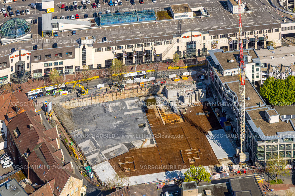 Hamm260400871Mitte | Luftbild, Baustelle mit Abriss und Neubau der Westhälfte der Ritterpassage, Mitte, Hamm, Ruhrgebiet, Nordrhein-Westfalen, Deutschland