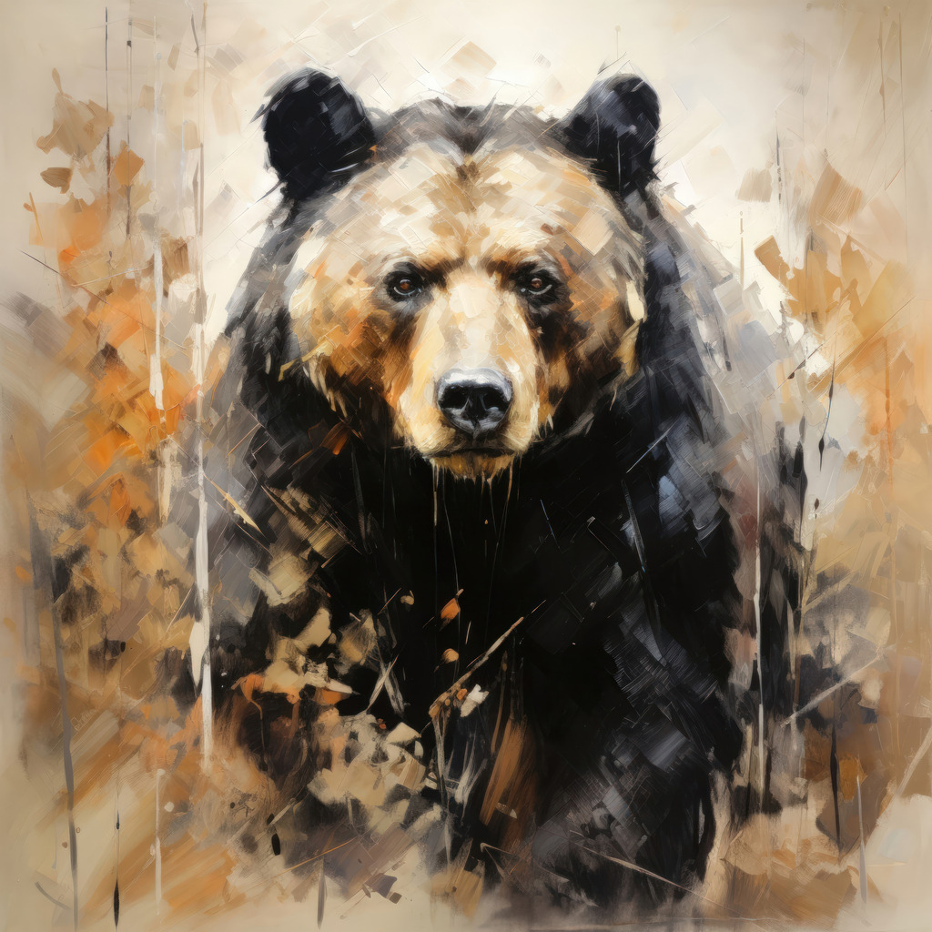 2601025 - Bärenporträt | Ein Bär im Stil eines modernen Gemäldes.