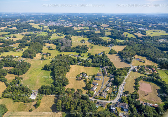 Sprockhoevel220808039 | Luftbild, Wiesen und Felder, Stöckerstraße, Ansicht Ortsteil Oberstüter, Hattingen, Ruhrgebiet, Nordrhein-Westfalen, Deutschland