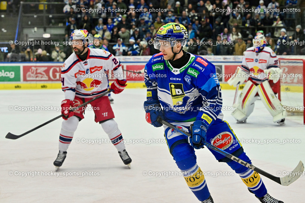 EC IDM WÄRMEPUMPEN VSV vs. EC Red Bull Salzburg | #26 VAN NES Guus EC VSV, #24 MURPHY RYAN EC Redbull Salzburg, EC IDM WÄRMEPUMPEN VSV vs. EC Red Bull Salzburg, EC IDM WÄRMEPUMPEN VSV vs. EC Red Bull Salzburg am 17.01.2025 in Villach (Stadthalle Villach), Austria, (Photo by Bernd Stefan)
