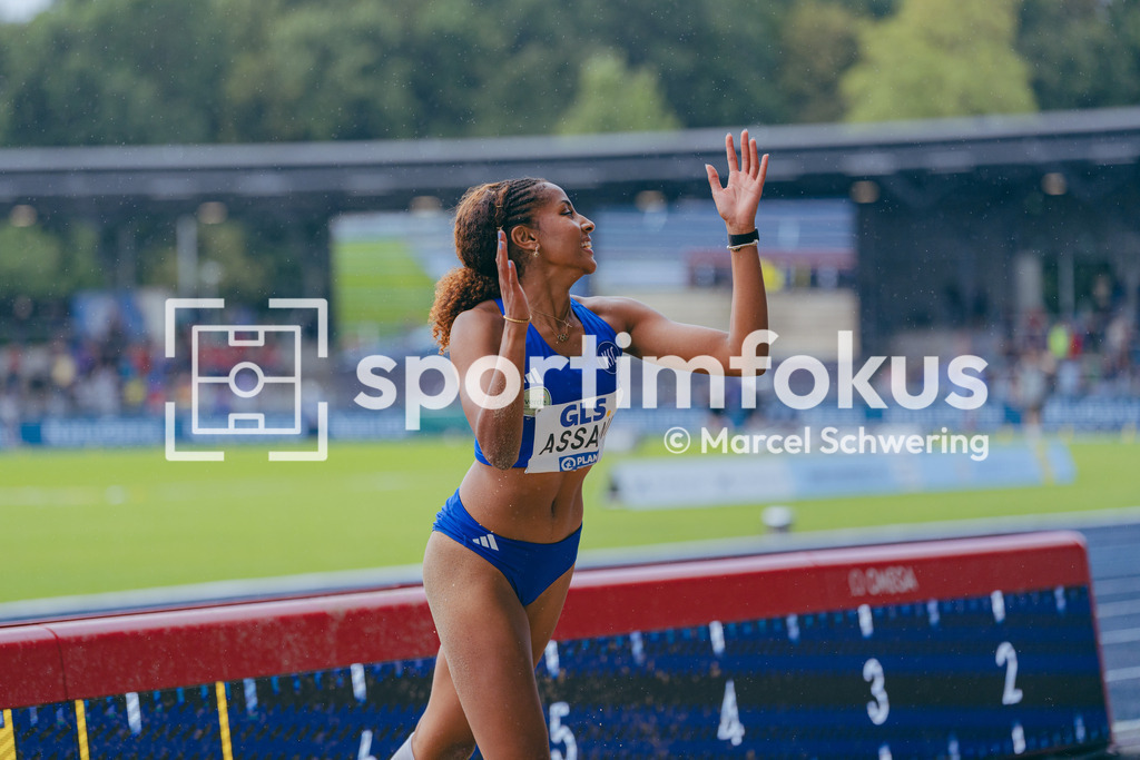 Deutsche Meisterschaften der Frauen und Männer 2026 | Mikaelle Assani, Karlsruher SC, Deutsche Meisterschaften der Frauen und Männer 2026, Lohrheidestadion Bochum-Wattenscheid, 26.07.2026. Foto: Marcel Schwering / sportimfokus - Realisiert mit Pictrs.com