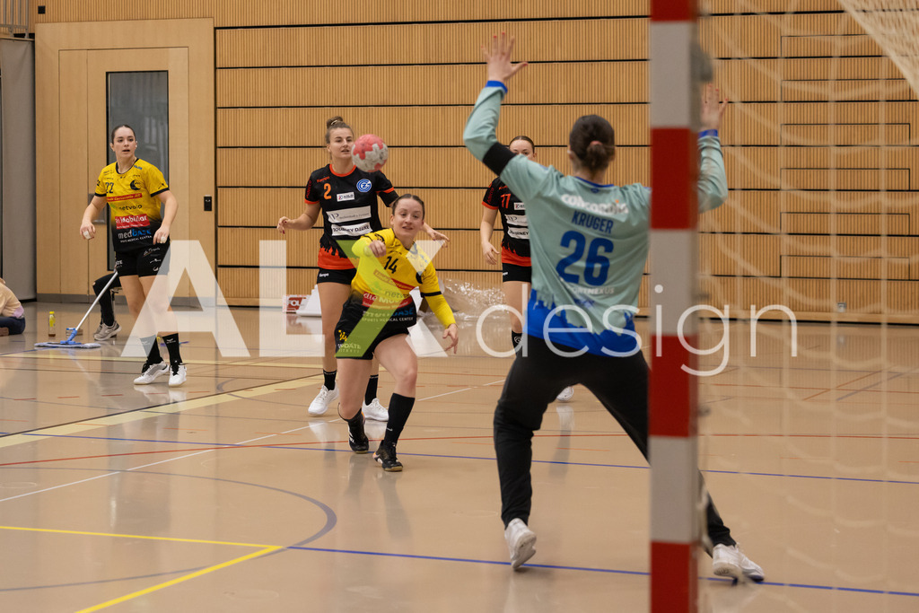 Handball I Frauen I Saison 2025-2026 I Handball Swiss Premium League 1 | Women I Round 5 I  Yellow Winterthur - GC Amicitia Zürich I 15.03.2026 | 14 Jessica Mössner (CH) (Yellow Winterthur) – Flügel links - Realisiert mit Pictrs.com