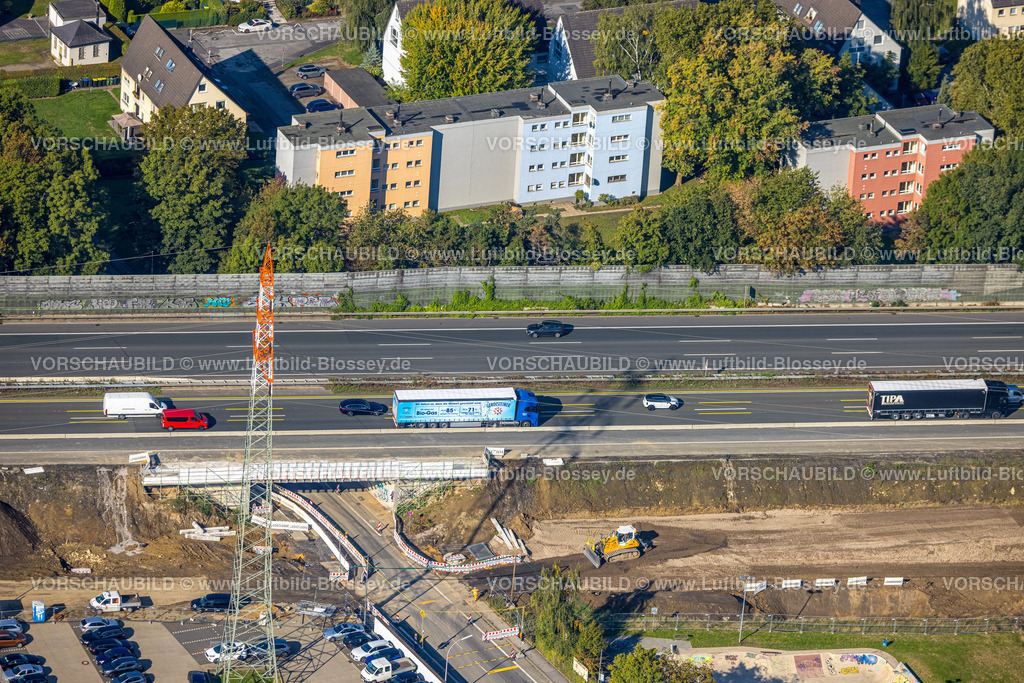 Unna220900250 | Luftbild, Gewerbegebiet Hansastraße, Baustelle Unterführung Königsborner Straße Autobahn A1, Unna, Ruhrgebiet, Nordrhein-Westfalen, Deutschland