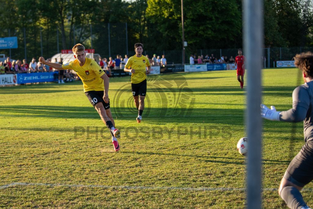 SSV Schwäbisch Hall vs. SG Sonnenhof Großaspach, Fussball, WFV-Pokal, 3. Runde, 11.08.2026 | Tor durch Lukas Stoppel (SG Sonnenhof Großaspach, #10) zum 0:6,SSV Schwäbisch Hall vs. SG Sonnenhof Großaspach, Fussball, WFV-Pokal, 3. Runde, 11.08.2026