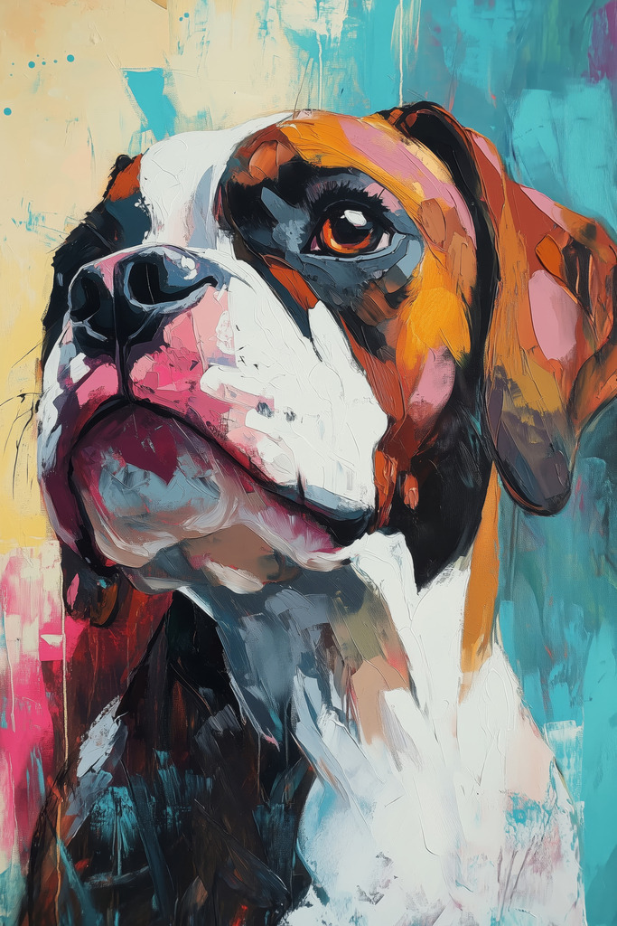 2412021 - Boxer Porträt | Boxer Porträt im Stil eines Gemäldes.