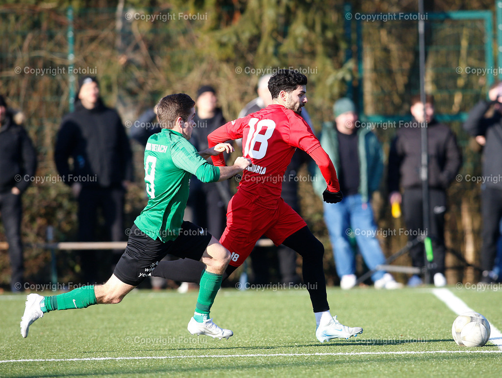 A_LUI_190125_29 | SPORT FUSSBALL TESTSPIEL ASKOE OEDT -UNION PROCORN DIETACH 18.01.2025 IM BILD : BUENYAMIN KARATAS  (OEDT) UND  DAVID KUEHAS (DIETACH) FOTO:FOTOLUI