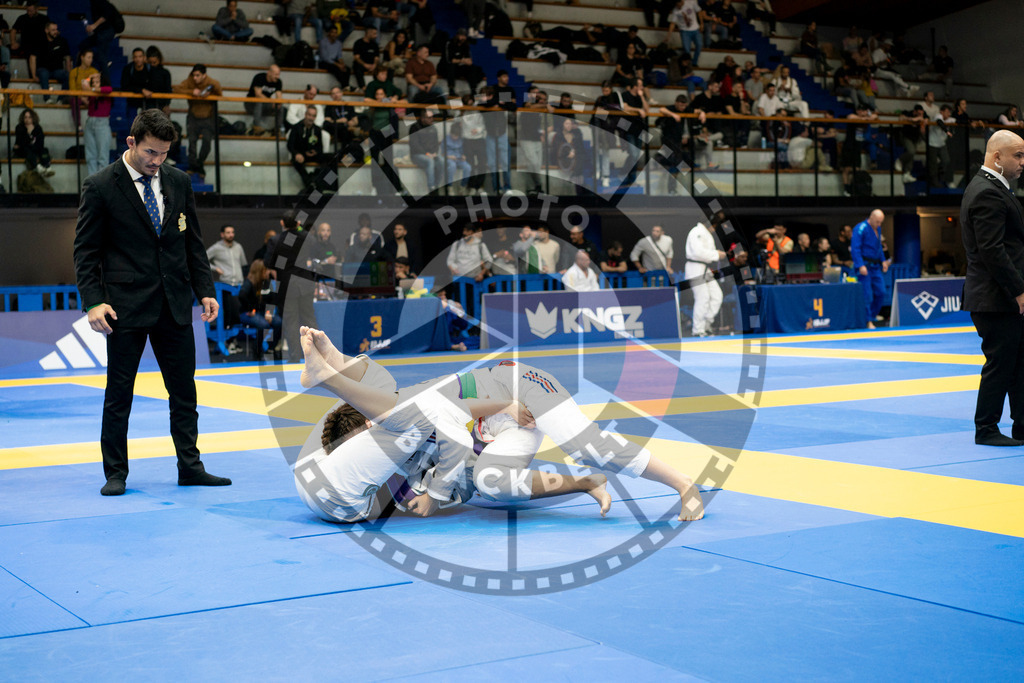 20240124PBB04389 | Fighters compete during the second day of the IBJJF European Championship in Paris, France, on January 24, 2024.