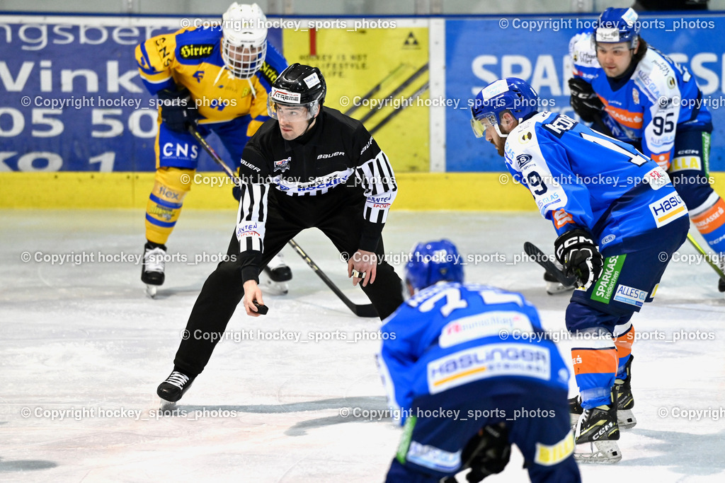 ESC SPARKASSE STEINDORF vs. EHC Althofen | Puff Wolfgang Referee, #19 Friedrich Lukas ESC Steindorf, #95 Gelfanov Ruslan ESC Steindorf, ESC SPARKASSE STEINDORF vs. EHC Althofen, ESC SPARKASSE STEINDORF vs. EHC Althofen am 06.03.2026 in Steindorf (Ossiachersee Halle), Austria, (Photo by Bernd Stefan)