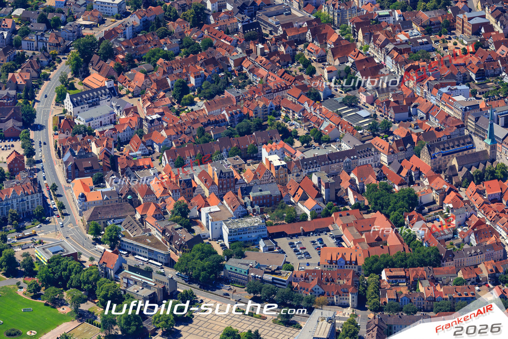 aktuelles Luftbild von  Hameln - Luftaufnahme wurde 2018 von https://frankenair.de mittels Flugzeug (keine Drohne) erstellt.