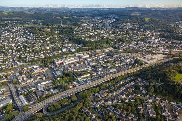 Siegen230912331 | Luftbild, Ortsansicht und Hüttentalstraße Bundesstraße B54, Gewerbegebiet Hagener Straße, Siegen-Kernband, Siegen, Siegerland, Nordrhein-Westfalen, Deutschland