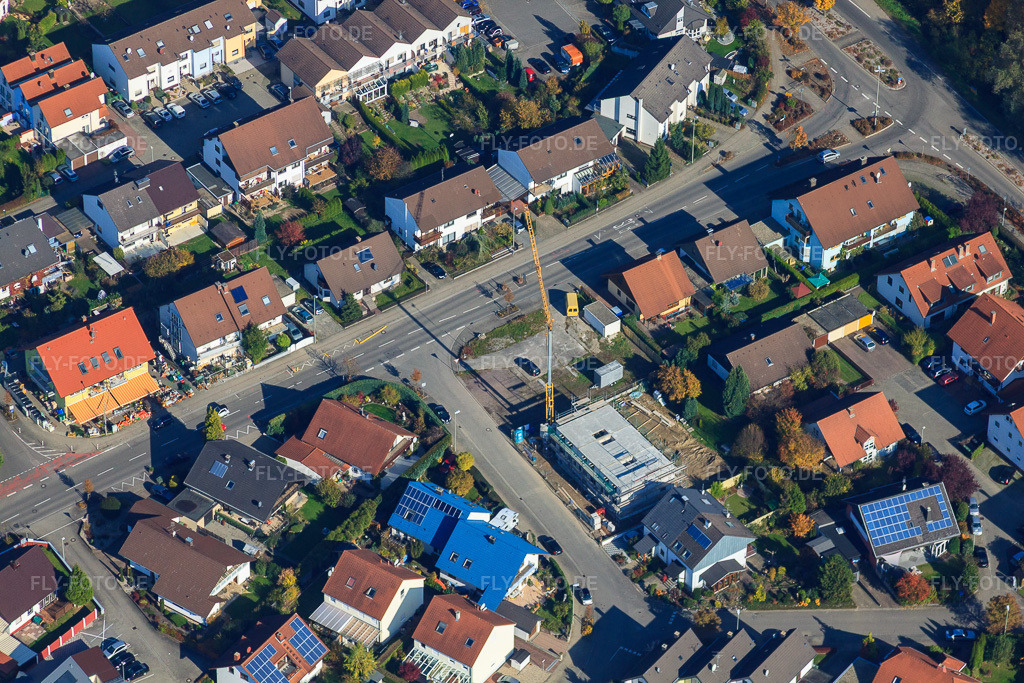 Luftbild: Neubaustelle an der Berwartsteinstr in Hagenbach im Bundesland Rheinland-Pfalz in Deutschland. Foto: IMG_35346.jpg vom 31.10.2010 durch Werner Riehm/FLY-FOTO.de