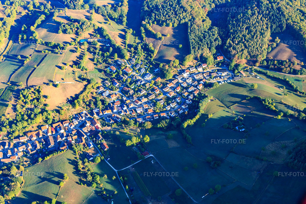 Luftbild: Ortsansicht von Südosten im Ortsteil Gronau in Bensheim im Bundesland Hessen in Deutschland. Foto: IMG_110932.jpg vom 08.09.2018 durch Werner Riehm/FLY-FOTO.de