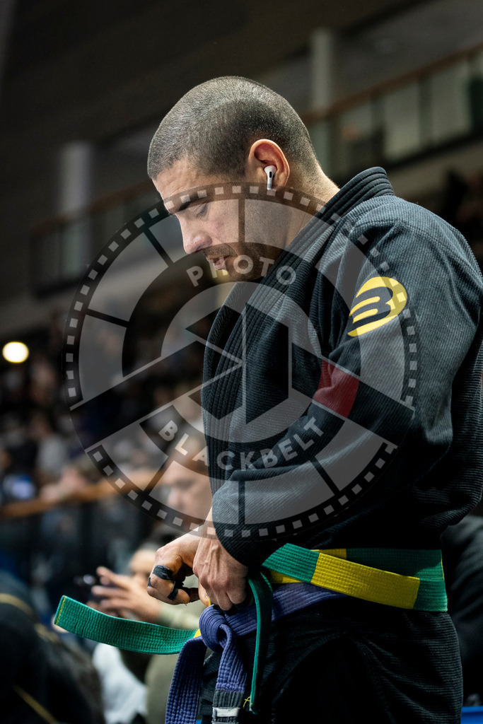 20240125PBB00596 | Fighters compete during the sixth day of the Brazilian Jiu-jitsu European Championship of the IBJJF in Paris, France, on January 25, 2024.